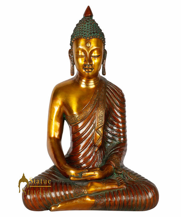 Indian Made Burmese Meditating Buddha Home Peace Décor Idol Statue Figure 13"