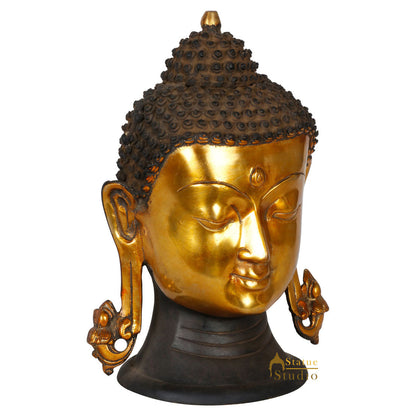 Indian Metal Buddha Head Showpiece Home Office Décor Gift Souvenir Statue 11" by vendor-unknown - Buddha (View 3)