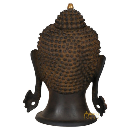 Indian Metal Buddha Head Showpiece Home Office Décor Gift Souvenir Statue 11" by vendor-unknown - Buddha (View 4)