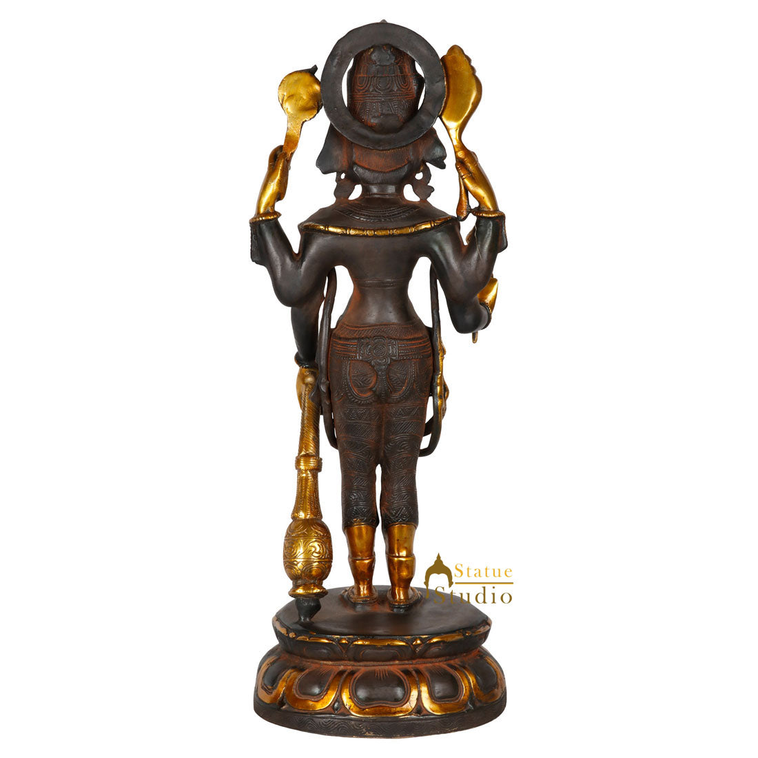 Brass Hindu God Standing Vishnu Statue Religious For Home Decor Idol 2 Feet - Image 5