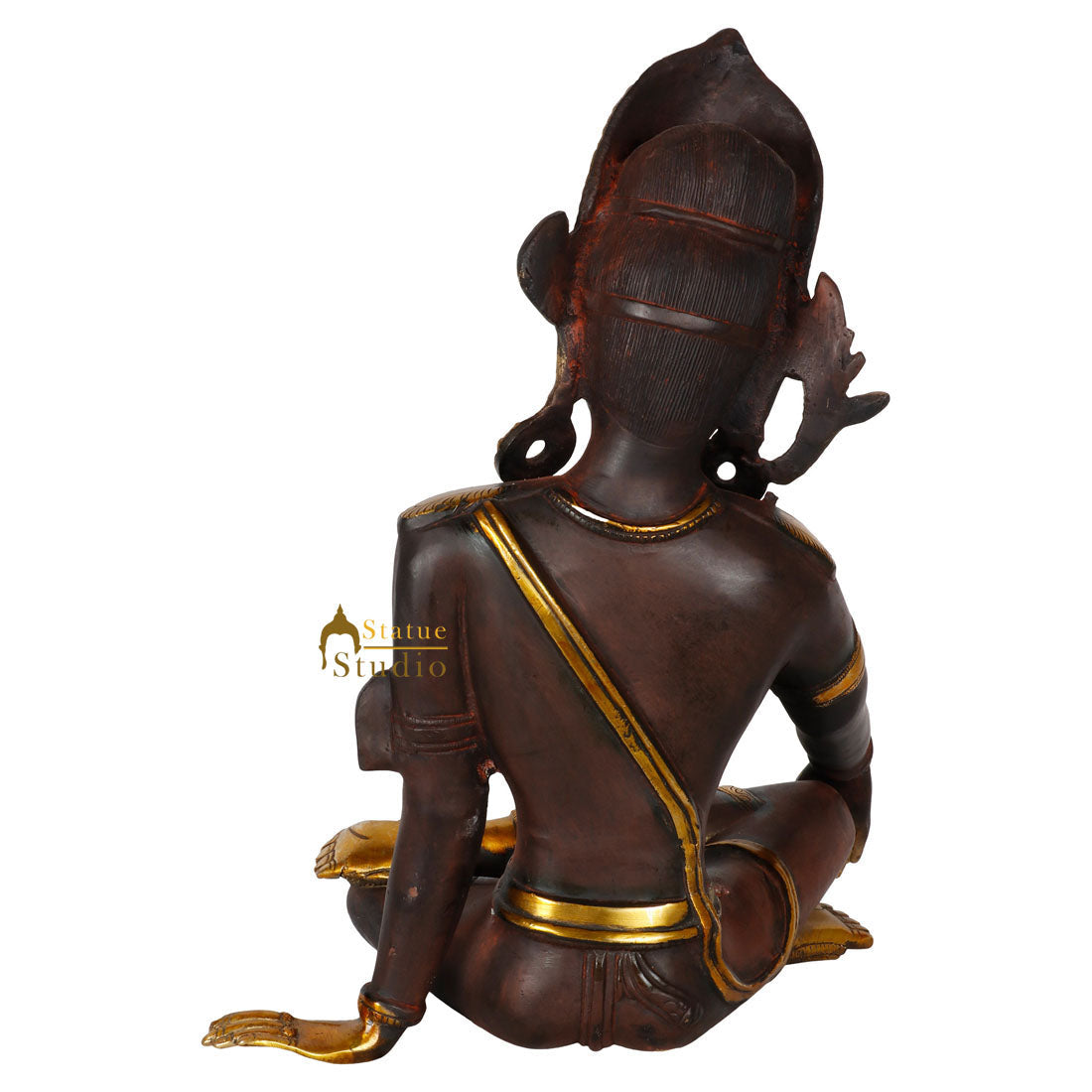 Antique Finish Lord Inder Statue Fine Indra Murti Décor Gift Idol Showpiece 14" - Image 4