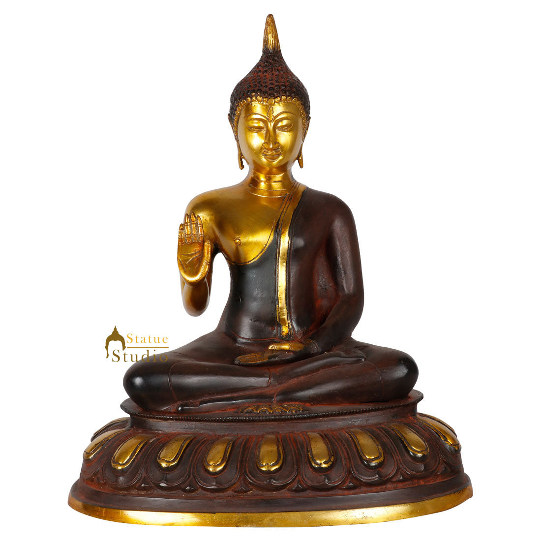 Indian Antique Finish Thai Buddha Bodhisatva Statue Décor Idol Showpiece 14" - Image 2