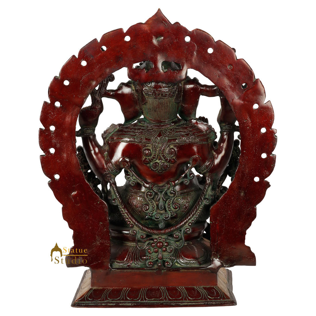 Brass Handcrafted Sitting Ganesha Murti Fine Decorative Statue Idol Figure 18" - Image 4