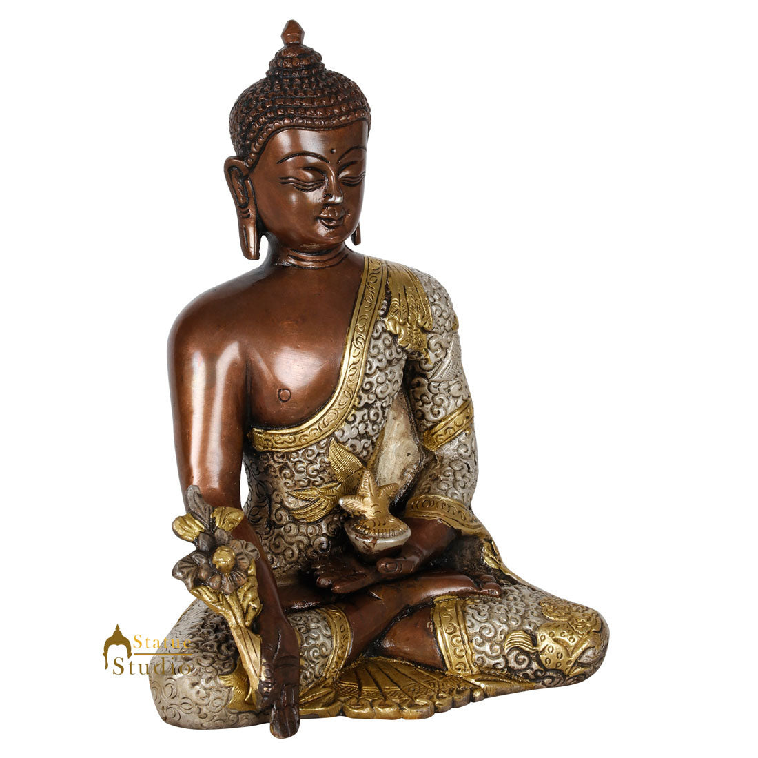 Indian Medicine Sakyamuni Buddha Corporate Gift Idol Décor Statue Figurine 8"