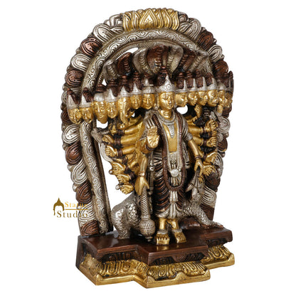 Indian Brass Exclusive Dashavtar Vishnu Multiple Head Décor Gift Idol Statue 11" by vendor-unknown - Hindu Gods (View 3)