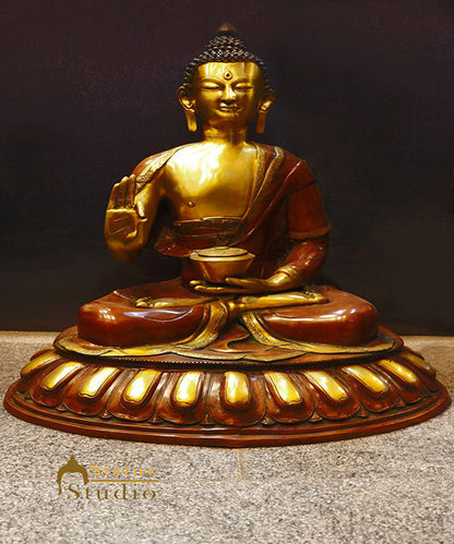 Brass Buddha Statue For Home Décor Diwali Corporate Gift Showpiece 35" by vendor-unknown - Buddha