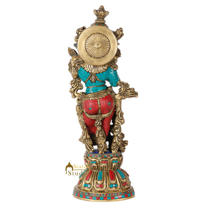 Indian Goddess Radha Brass Inlay Decorative Statue Idol Showpiece 20" by vendor-unknown - Hindu Gods (View 4)