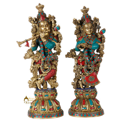 Indian Hindu God Radha Krishna Inlay Religious Décor Statue Idol Showpiece 20" by vendor-unknown - Hindu Gods (View 2)
