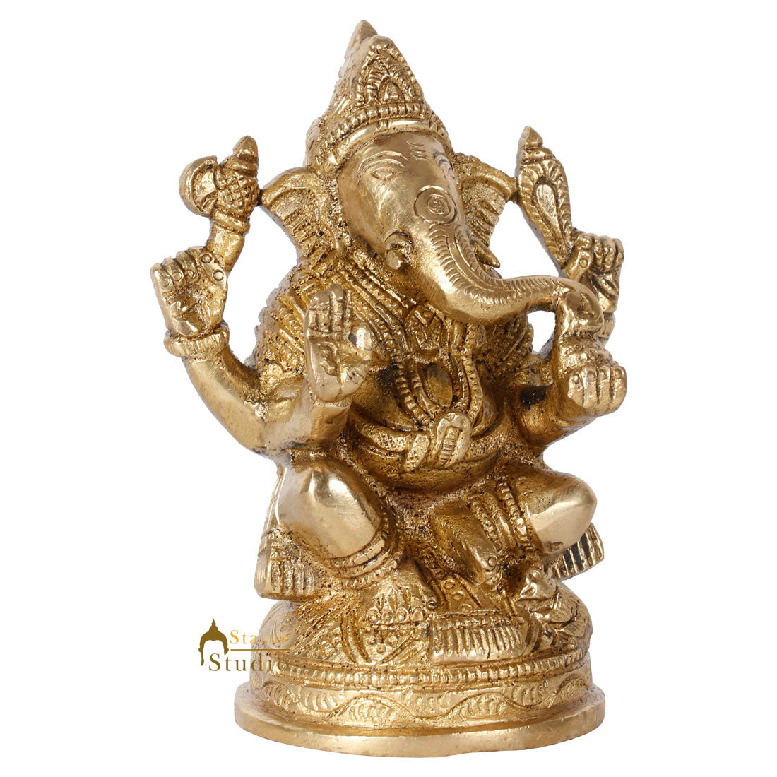 Fine Indian Lord Ganesha Corporate Diwali Gifting Idol Ganpati Décor Statue 4"
