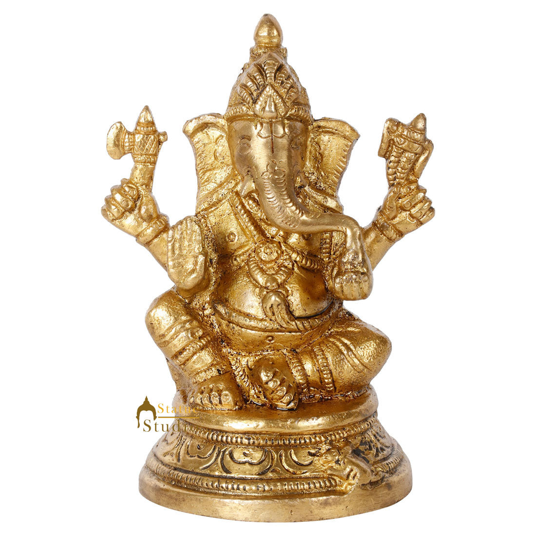 Fine Indian Lord Ganesha Corporate Diwali Gifting Idol Ganpati Décor Statue 4" - Image 2