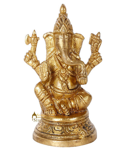 Fine Indian Lord Ganesha Corporate Diwali Gifting Idol Ganpati Décor Statue 4" by vendor-unknown - Hindu Gods