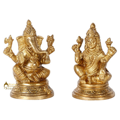Indian Brass Hindu God Ganesh Lakshmi Diwali Décor Gift Religious Idol Statue 4" by vendor-unknown - Hindu Gods (View 4)