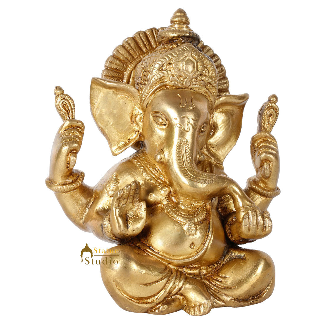 Small Ganesha Diwali Anniversary Corporate Gift Idol Ganpati Décor Statue 5" - Image 4