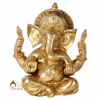 Small Ganesha Diwali Anniversary Corporate Gift Idol Ganpati Décor Statue 5" by vendor-unknown - Hindu Gods (View 3)