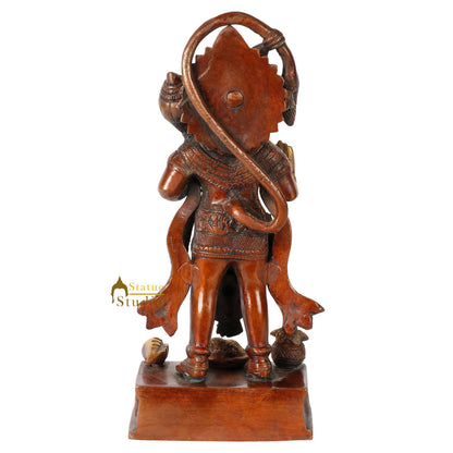 Brass Standing Hanuman Idol For Home Decor Showpiece 10" by vendor-unknown - Hindu Gods (View 4)