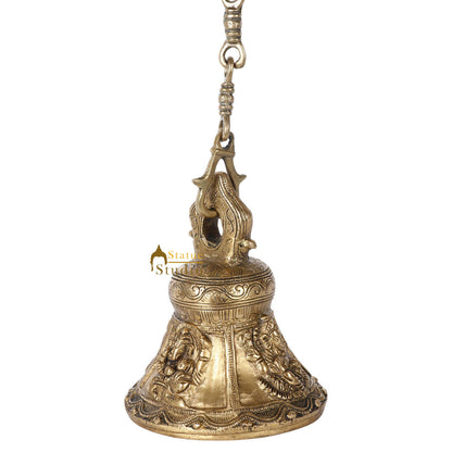 Indian Gods Carved Home Temple Religious Spiritual Brass Hanging Bell 7" by vendor-unknown - Spiritual (View 4)