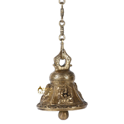 Indian Gods Carved Home Temple Religious Spiritual Brass Hanging Bell 7" by vendor-unknown - Spiritual (View 3)