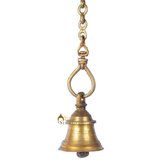 Brass Handmade Hanging Bell Home Temple Religious Spiritual 3.5 Inch