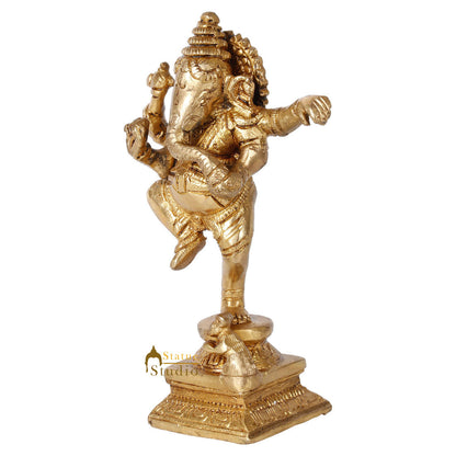 Small Lucky Dancing Ganesha Corporate Diwali Gift Idol Murti Décor Statue 6" by vendor-unknown - Hindu Gods (View 5)