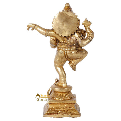 Small Lucky Dancing Ganesha Corporate Diwali Gift Idol Murti Décor Statue 6" by vendor-unknown - Hindu Gods (View 6)