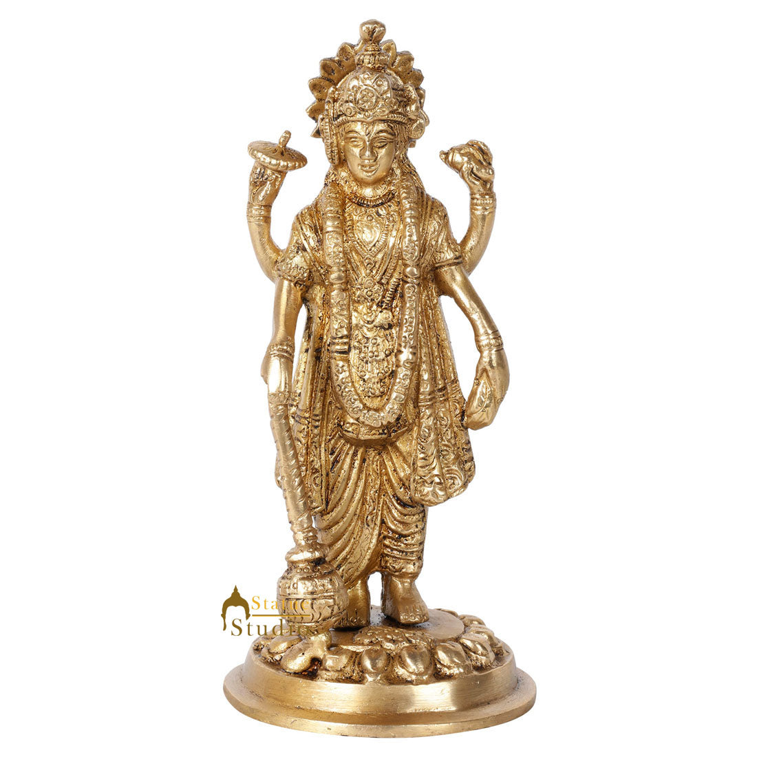 Small Lucky Hindu God Vishnu Bhagwan Murti Décor Gift Idol Statue 7"