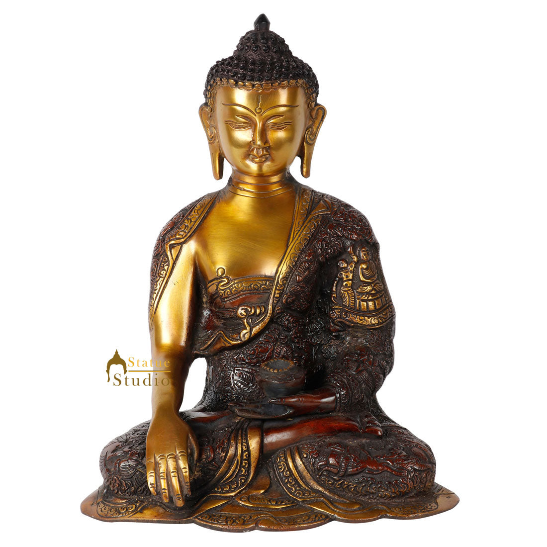 Indian Buddha Life Story Hand Carved Fine Décor Statue Gift Idol Showpiece 11" - Image 2