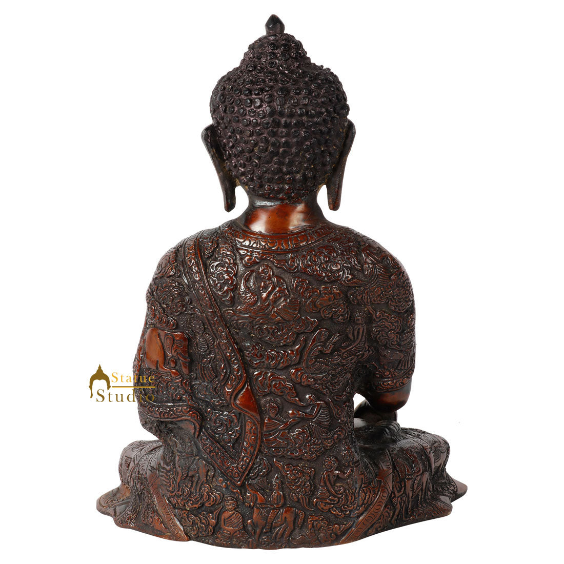 Indian Buddha Life Story Hand Carved Fine Décor Statue Gift Idol Showpiece 11" - Image 4