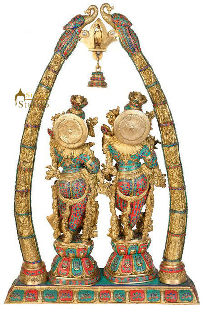 Indian Hindu God Goddess Radha Krishna Arch Inlay Décor Statue Idol Figure 4 Ft by vendor-unknown - Hindu Gods (View 3)