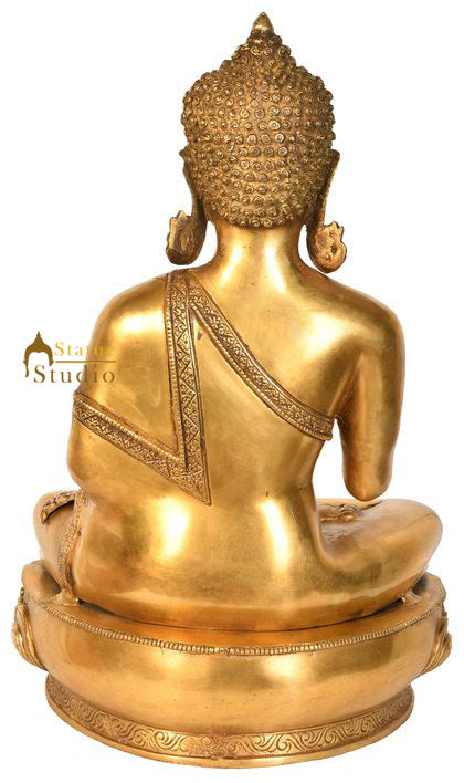 Nepalese Buddhist Bodhisatva Blessing Brass Buddha Fine Décor Idol Statue 18"