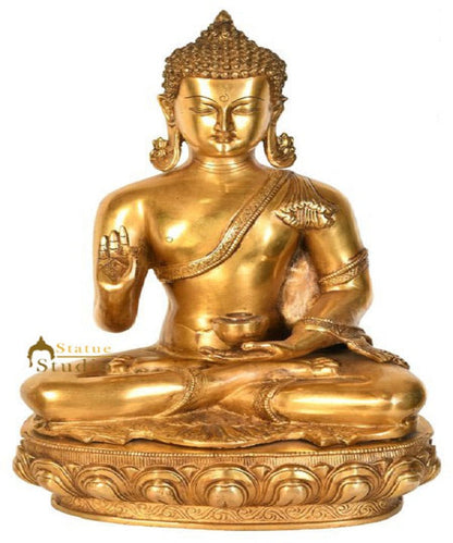 Nepalese Buddhist Bodhisatva Blessing Brass Buddha Fine Décor Idol Statue 18" by vendor-unknown - Buddha
