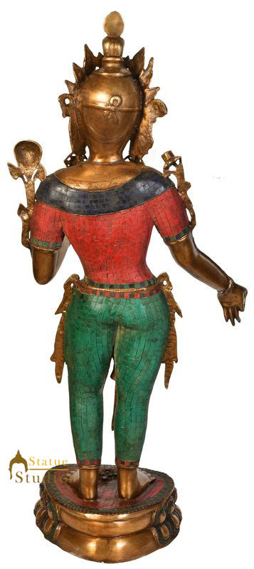 Large Tibetan Buddhist Standing Tara Buddha Fengshui Décor Gift Idol Statue 40" - Image 3