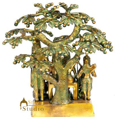 Brass Lord Rama With Family Darbar Statue Antique Finish For Home Decor 1.5 Feet - Image 5