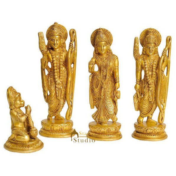 Brass Standing Ram Darbar Statue For Home Decor Religious 7"