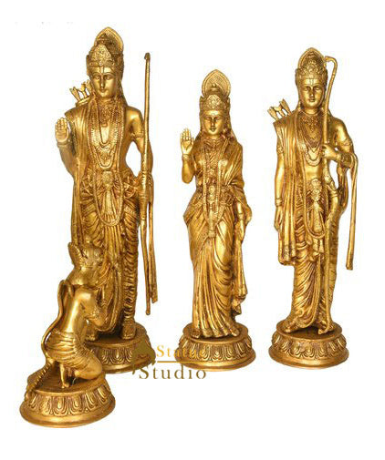 Brass Standing Ram Darbar Statue For Home Decor 1.5 Feet