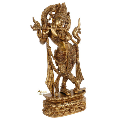Brass Fine Fluting Krishna Statue For Home Decor Showpiece 2 Feet by vendor-unknown - Hindu Gods (View 5)