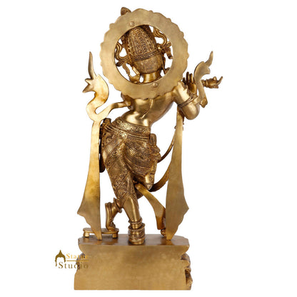Brass Fine Fluting Krishna Statue For Home Decor Showpiece 2 Feet by vendor-unknown - Hindu Gods (View 6)
