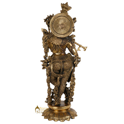 Brass Handmade Lord Krishna Statue For Home Office Decor Showpiece 2 Feet by vendor-unknown - Hindu Gods (View 6)