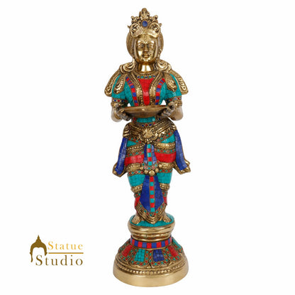Indian Celestial Deeplakshmi Diwali Home Décor Deep Lady Statue Idol 2 Feet by vendor-unknown - Decor (View 2)