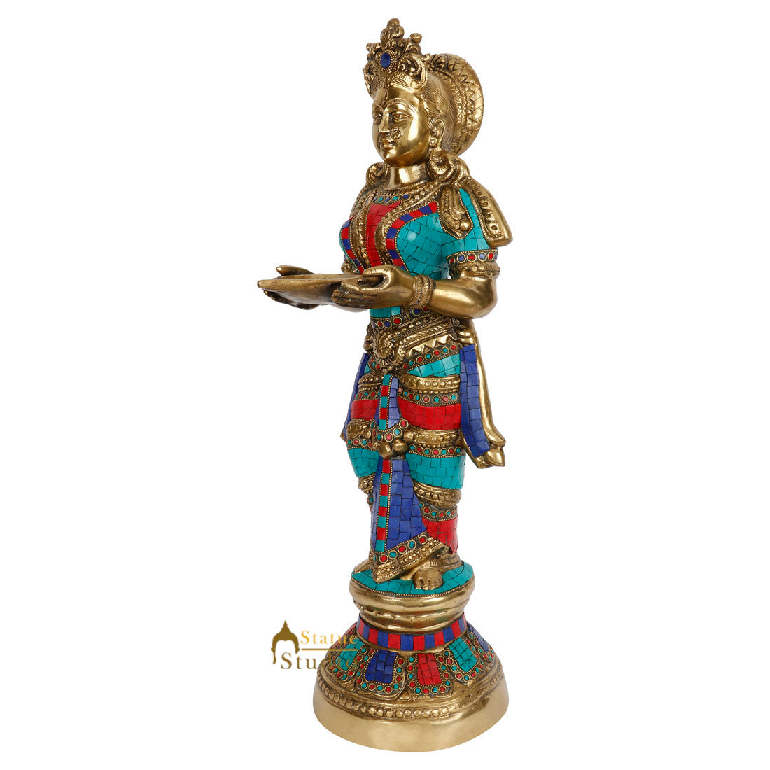 Indian Celestial Deeplakshmi Diwali Home Décor Deep Lady Statue Idol 2 Feet - Image 3