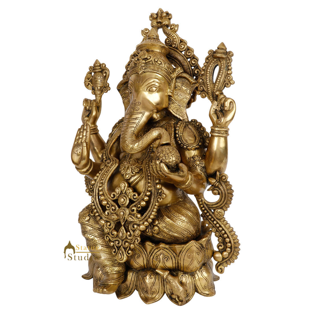 Indian Hindu Deity Elephant God Ganesha Statue Ganpati Large Décor Idol 2 Feet - Image 3