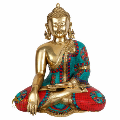 Large Size Indian Inlay Work Lord Buddha Sitting Décor Statue Idol 2 Feet by vendor-unknown - Buddha (View 2)
