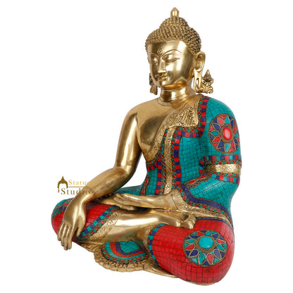Large Size Indian Inlay Work Lord Buddha Sitting Décor Statue Idol 2 Feet by vendor-unknown - Buddha (View 3)