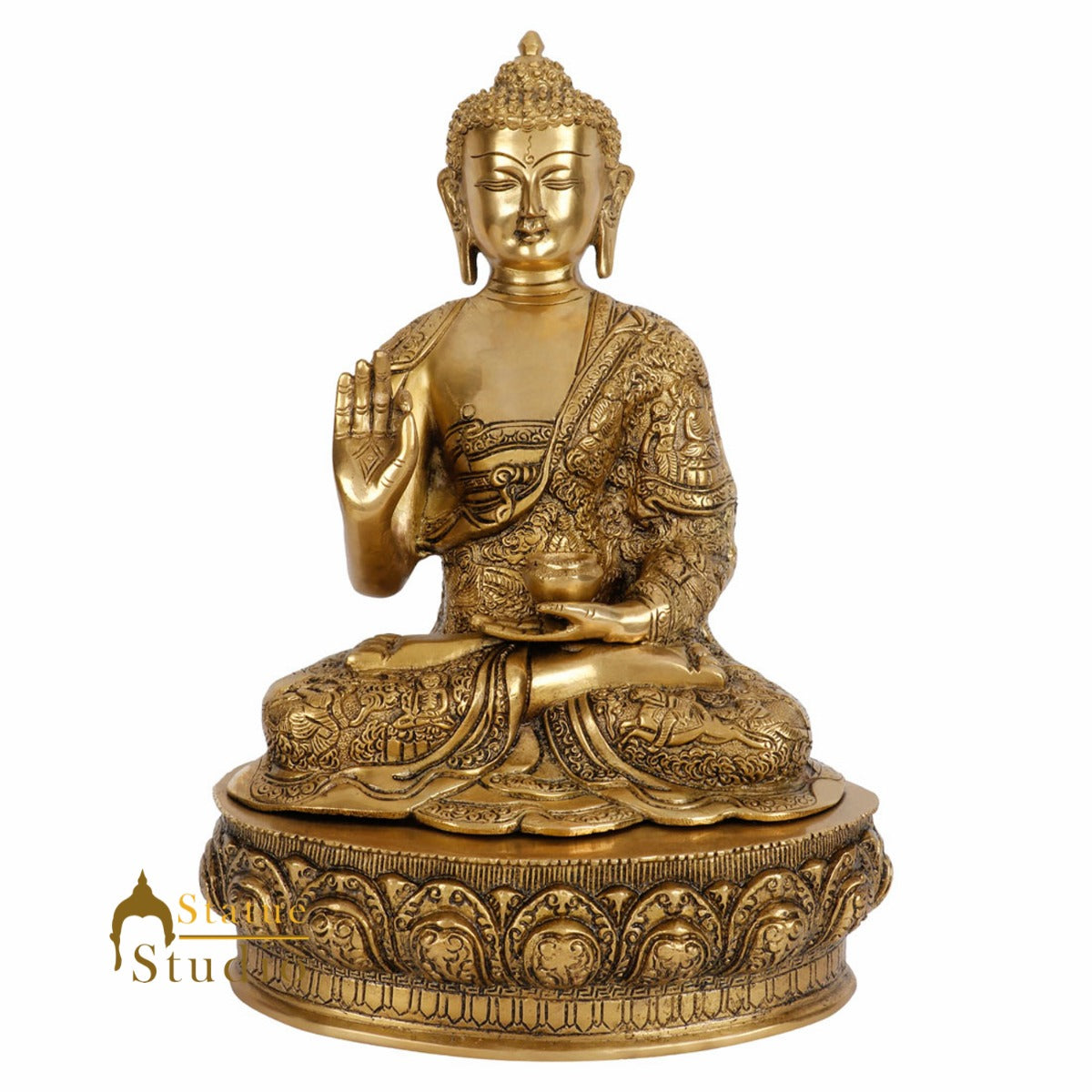 Indian Buddha Life Story Hand Carved Fine Décor Statue Gift Idol Showpiece 15"