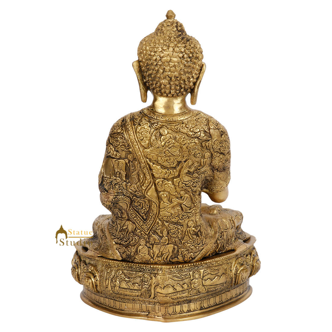 Indian Buddha Life Story Hand Carved Fine Décor Statue Gift Idol Showpiece 15" - Image 5