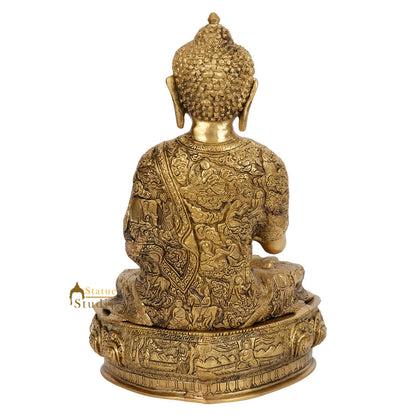 Indian Buddha Life Story Hand Carved Fine Décor Statue Gift Idol Showpiece 15" by vendor-unknown - Buddha (View 5)