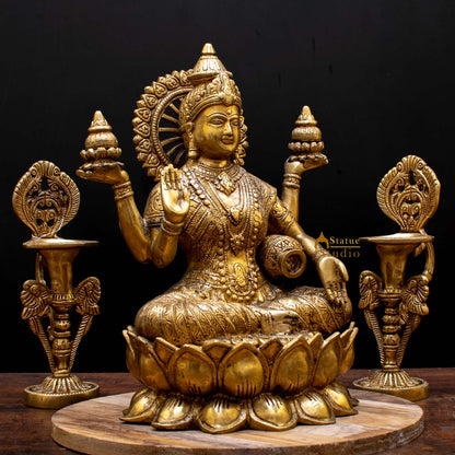 Indian Goddess of Wealth Maa Lakshmi Idol Vastu Lucky Statue With Money Pot 11" by vendor-unknown - Hindu Gods (View 3)