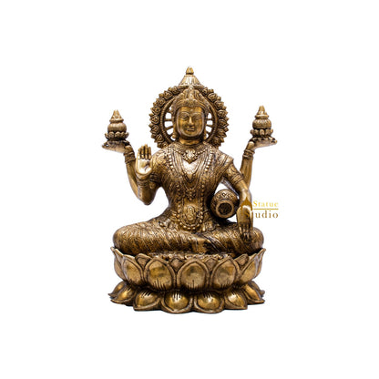 Indian Goddess of Wealth Maa Lakshmi Idol Vastu Lucky Statue With Money Pot 11" by vendor-unknown - Hindu Gods (View 6)
