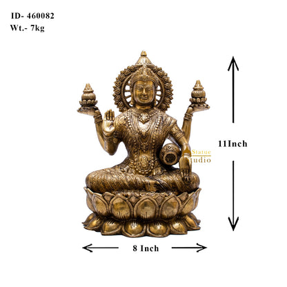 Indian Goddess of Wealth Maa Lakshmi Idol Vastu Lucky Statue With Money Pot 11" by vendor-unknown - Hindu Gods (View 7)