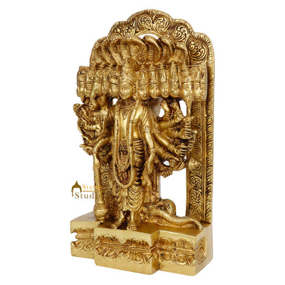 Brass Hindu Trinity God Lord Vishnu Multiple Head Statue Décor Idol Showpiece 14" by vendor-unknown - Hindu Gods (View 3)