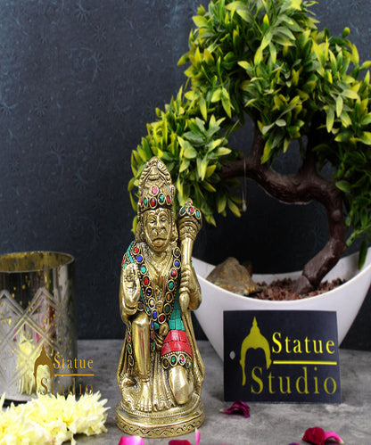 Indian Handicraft Mahabali Powerful Lord Hanuman Statue Temple Décor Idol 6" by vendor-unknown - Hindu Gods (View 2)